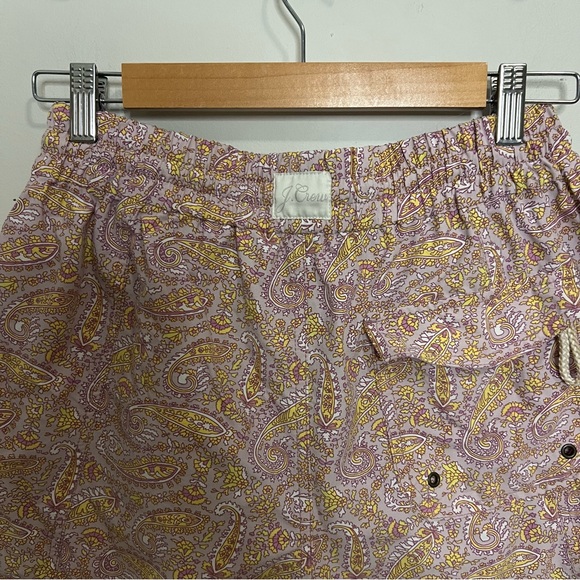 J. Crew Paisley Print Paddle Shorts High Waisted - Pink and Yellow Classic - Picture 4 of 8